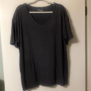 aerie Washed V-Neck Tee in Charcoal